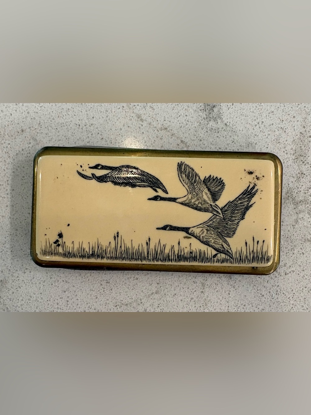 Vintage Flying Geese Mini Money Clip